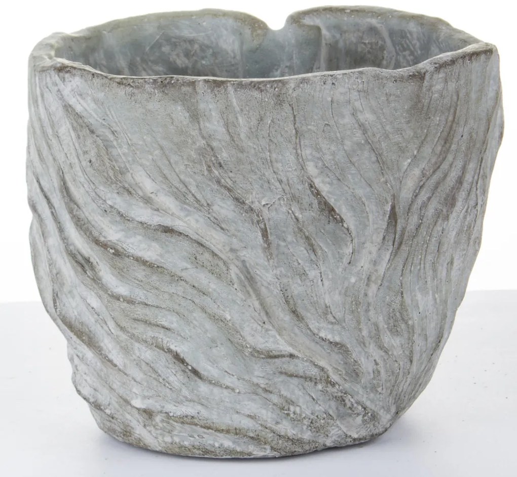 Cyrus design görög pár arcát ábrázoló szürke cement virágtartó kaspó 12x16x14,5cm