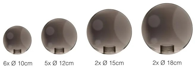 BUBBLES GLASS SHADES SET 15 CLEAR