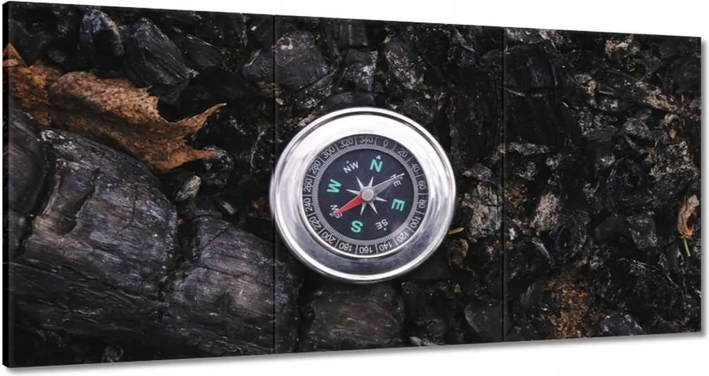 Vászonkép 180x90 Iránytű fekete szénen