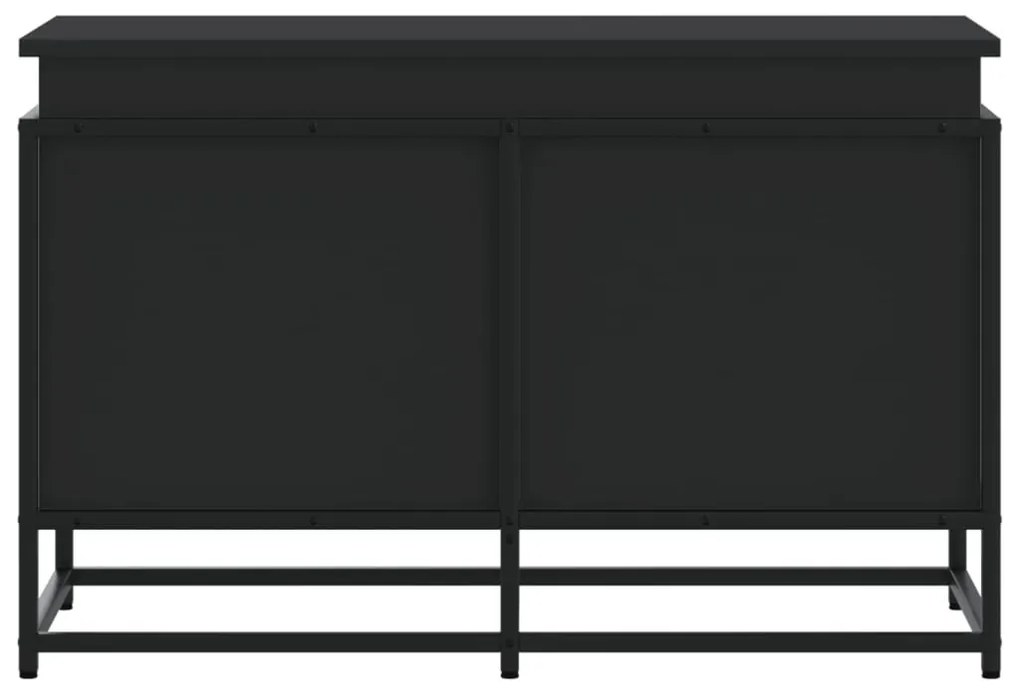 fekete szerelt fa tárolóláda fedéllel 80 x 40 x 51,5 cm