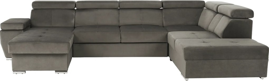 Ülőgarnitúra, szürkésbarna taupe, balos, LAMORA U