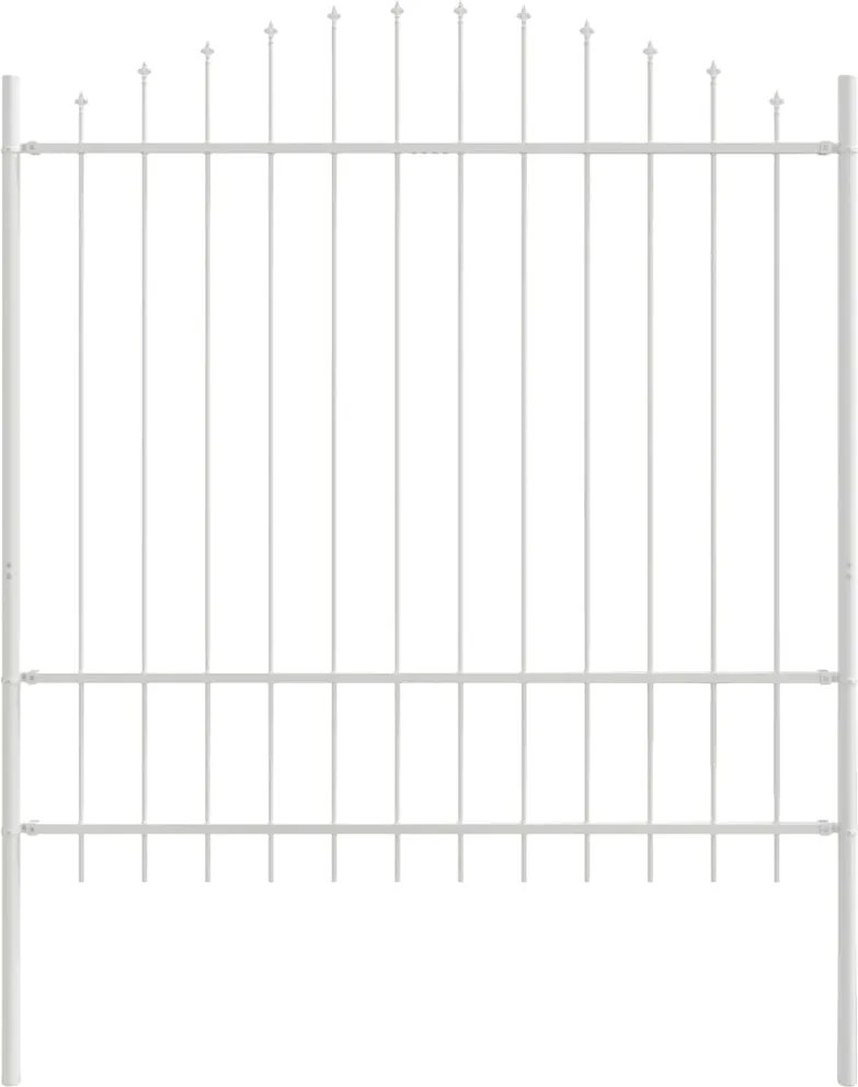 vidaXL Kerti Kerítés Fehér 170 x 215 cm Porszórt acél