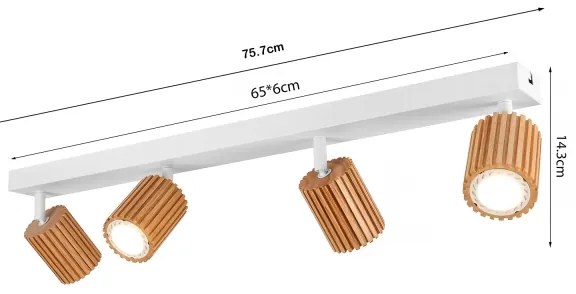 Brilagi - MODERN WOOD 4xGU10/8W/230V spotlámpa kaucsukfa/fehér