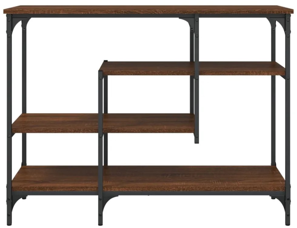 barna tölgyszínű tálalóasztal polcokkal 100 x 35 x 75 cm