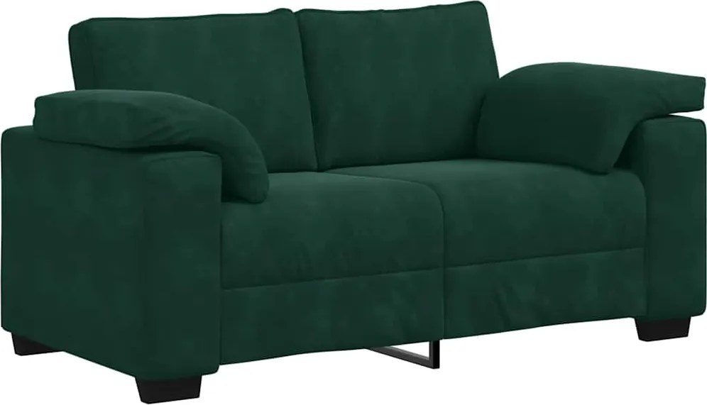 vidaXL sötétzöld bársony loveseat kanapé 160x77x82 cm
