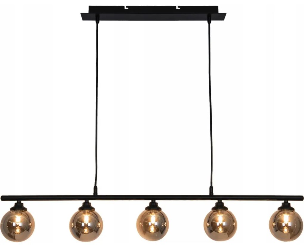 Csillár zsinóron IMAGINE 5xG9/40W/230V fekete/füstös