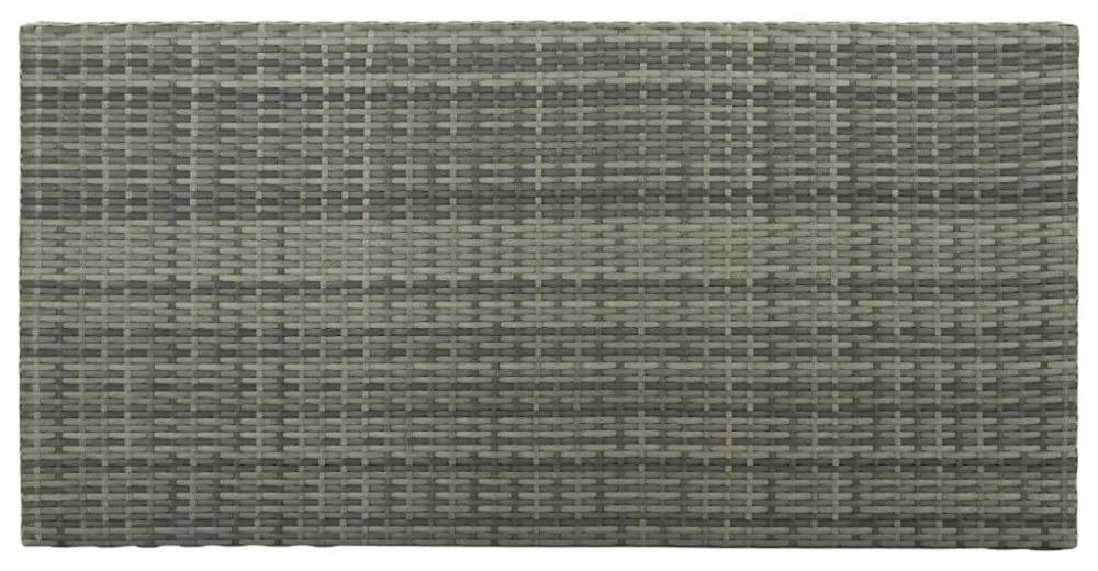 szürke polyrattan bárasztal tárolópolccal 120 x 60 x 110 cm