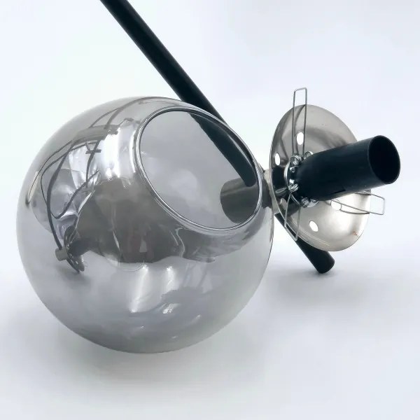 Csillár rúdon LILOU 6xE14/5W/230V matt króm/füstös