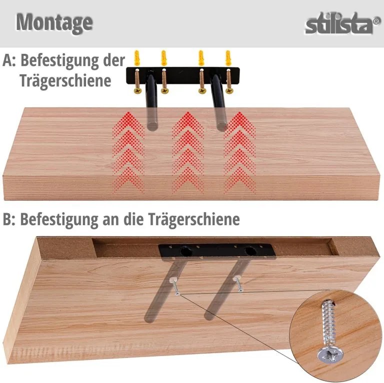 STILISTA Fali polc Volato 80 cm fehér fa