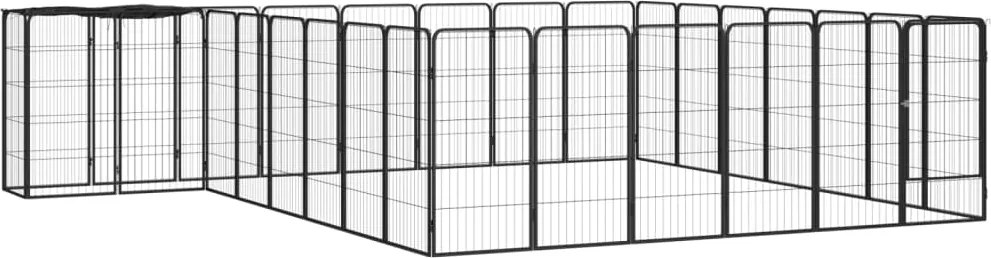 vidaXL 30-paneles fekete porszórt acél kutyakennel 50 x 100 cm