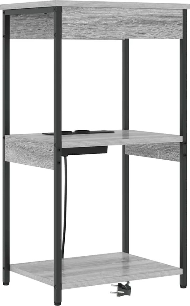 vidaXL Éjjeliszekrény polcokkal Szürke Sonoma 41 x 31 x 76 cm Faanyag