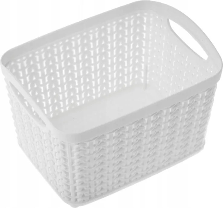 Univerzális kosár fehér fonott tároló 10x16x12cm