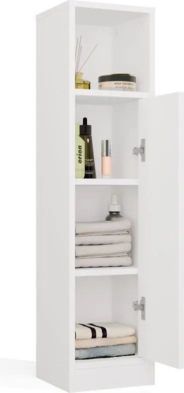 MEXY 1D fürdőszoba szekrény 25.5x24x102 cm, fehér-fekete