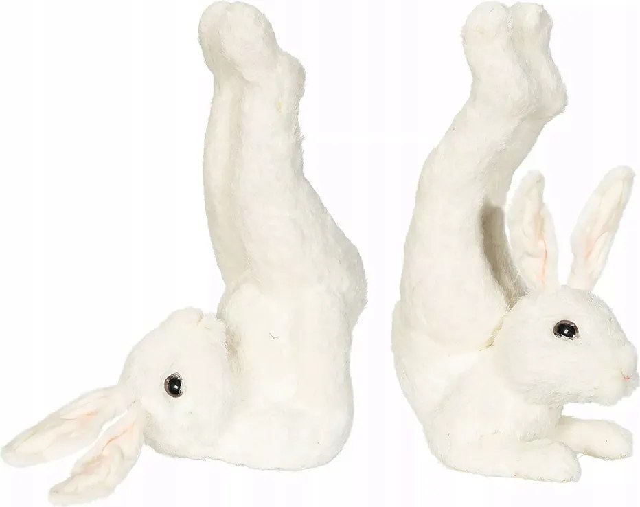 Nyuszi Vicces Húsvéti Figura fehér színben puha kellemes tapintású 2 db