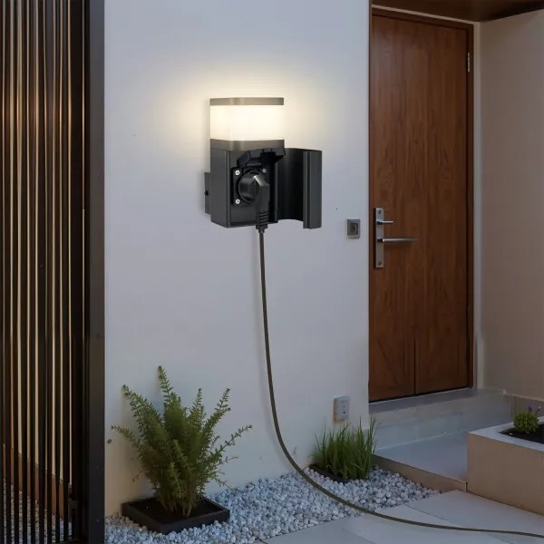 Brilagi - PILLAR kültéri fali lámpa SCHUKO aljzattal 1xG9/11W/230V IP44 antracit