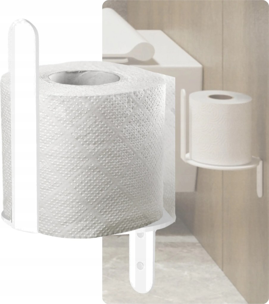 Wc-papír Tartó Reserve Akasztó Fehér Loft Fém Wc Akasztó