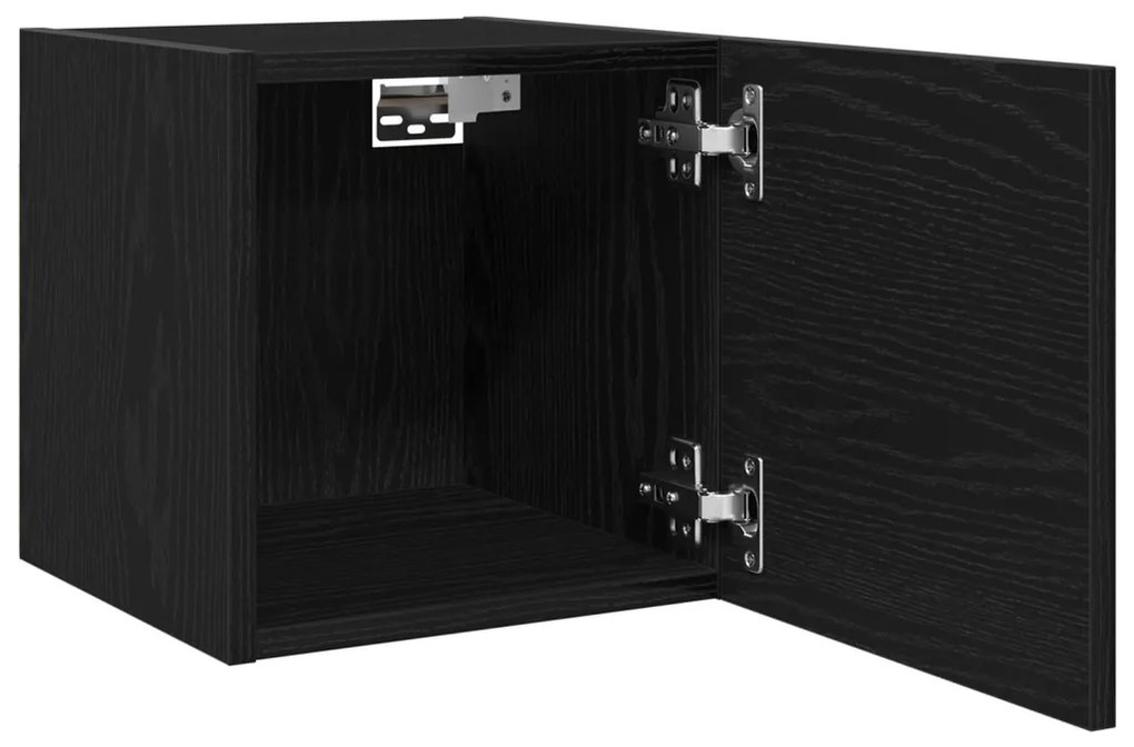 Fali TV Szekrény Fekete Tölgy 30,5x30x30 cm
