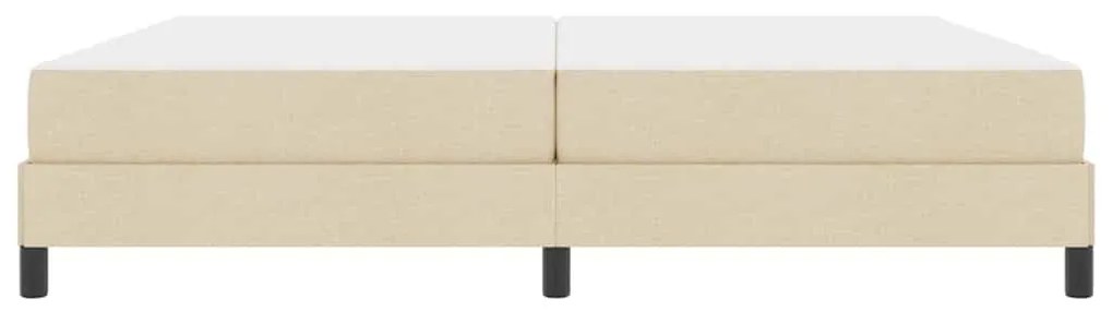 Boxrugós ágy matracmal Krém 200 x 200 cm szövet