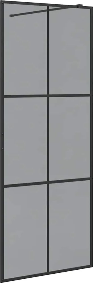 vidaXL Walk-in zuhanyfal Fekete 80 x 195 cm edzett üveg