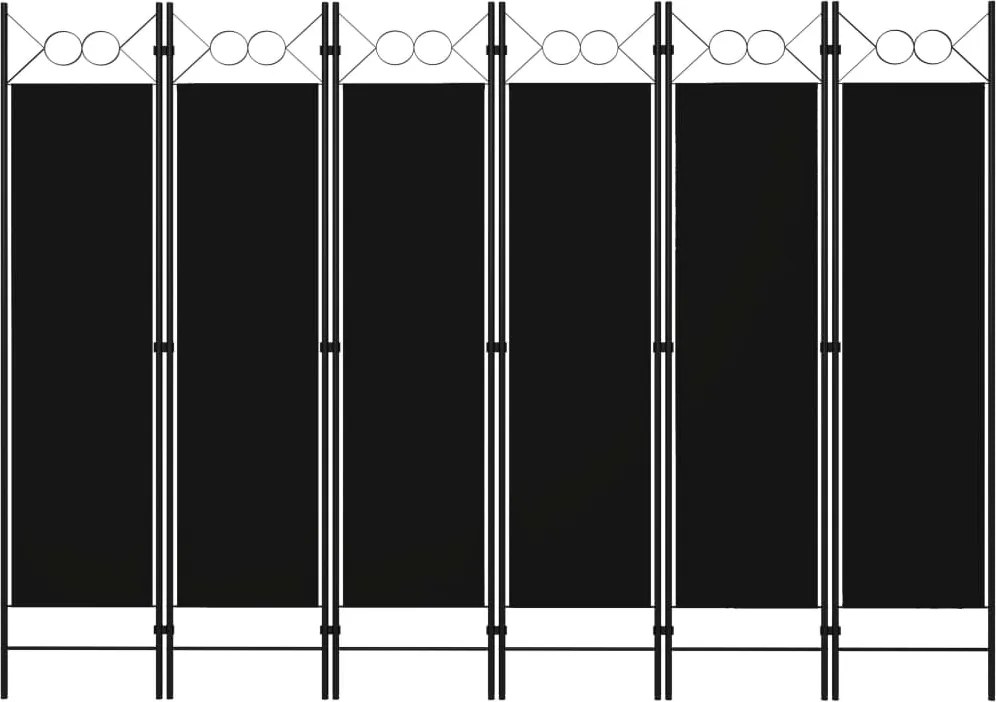 vidaXL fekete 6 paneles paraván 240 x 180 cm