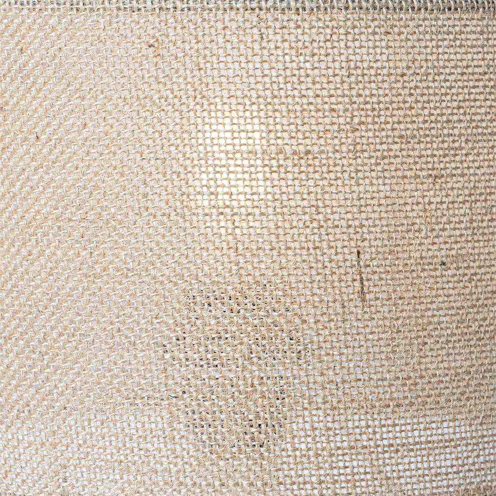 Rusztikus asztali lámpa fa és lenvászon árnyékolóval, természetes színben, 25 cm - Mels