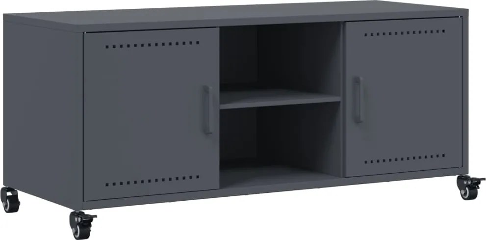 vidaXL antracitszürke acél TV-szekrény 100,5 x 39 x 43,5 cm