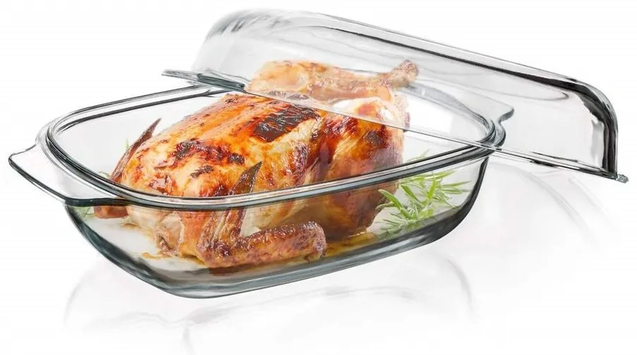 Banquet CASEO üveg sütőedény fedővel 5,7 l, négyzet