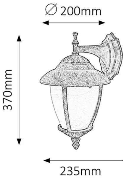 Rabalux 8476 - Kültéri fali lámpa MADRID 1xE27/60W/230V