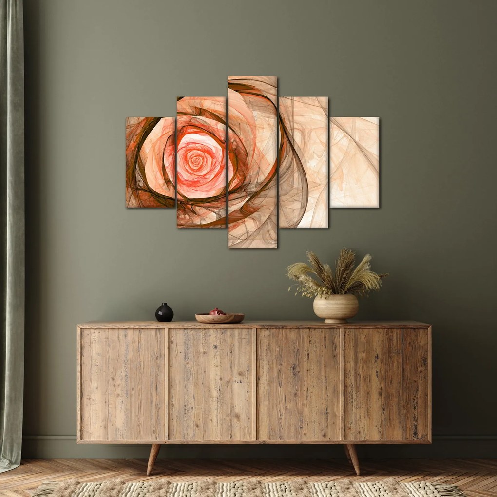 Kép - Absztrakt rózsaszín rózsaszín fehér háttérrel (150x105 cm)