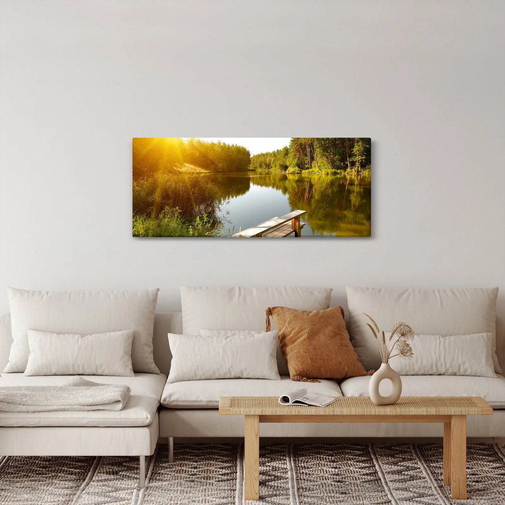 Kép - Tó az erdőnél (120x50 cm)