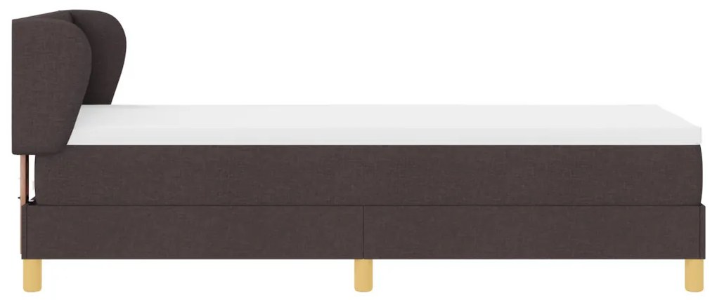 Box Spring Ágy matraccal - Sötétbarna, 80x200 cm, Szövet
