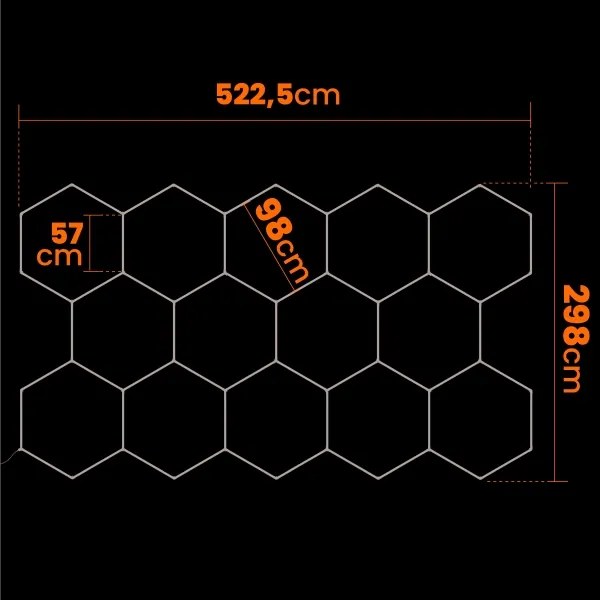 LED mennyezeti lámpa LED/570W/85-265V 6500K 522x298 cm CRI 90 IP44 fehér