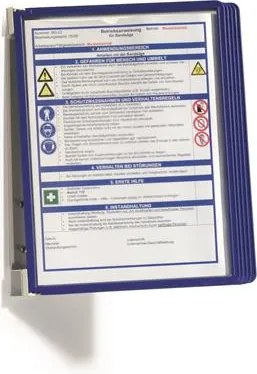 Bemutatótábla tartó, fali, 5 db bemutatótáblával, DURABLE VARIO® WALL 5, sötétkék (DB555107)