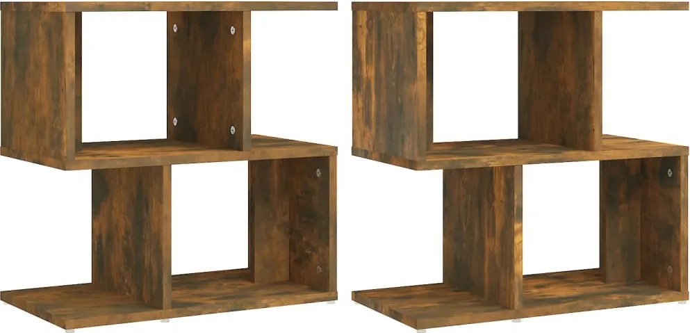 vidaXL 2 db füstös tölgy színű szerelt fa éjjeliszekrény 50x30x51,5 cm