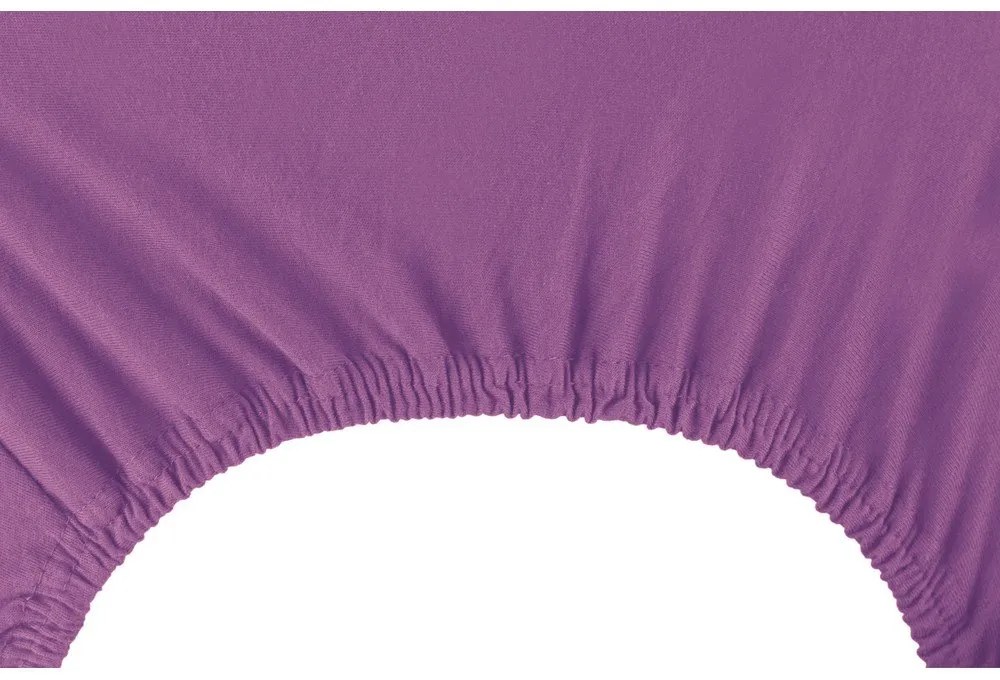 Lila gumis jersey lepedő 160x200 cm Amber – Restilo