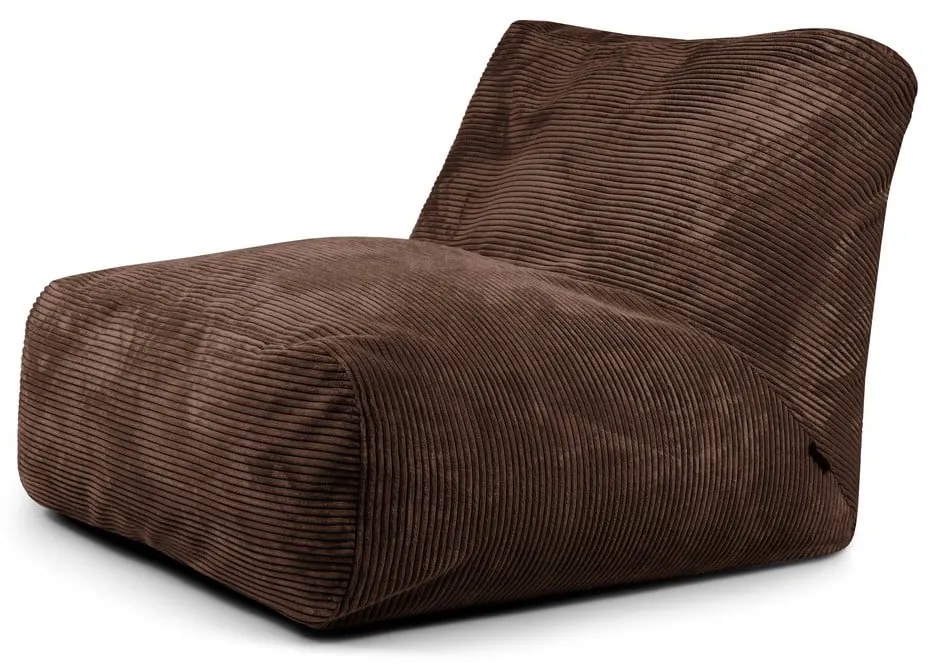 Sötétbarna kordbársony babzsákfotel Tube 100 – SLOWDOWN