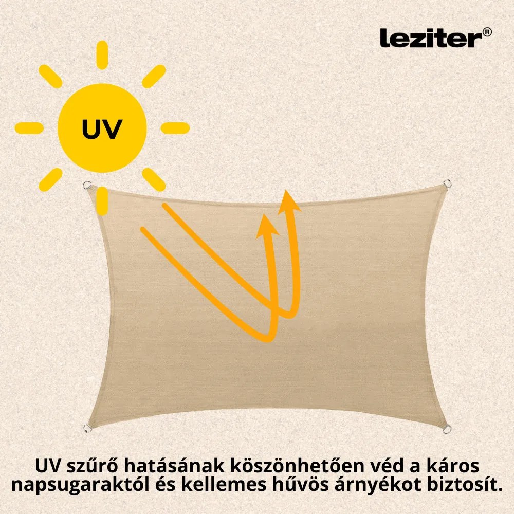 Rana napvitorla négyszög alakú 4x5 m bézs