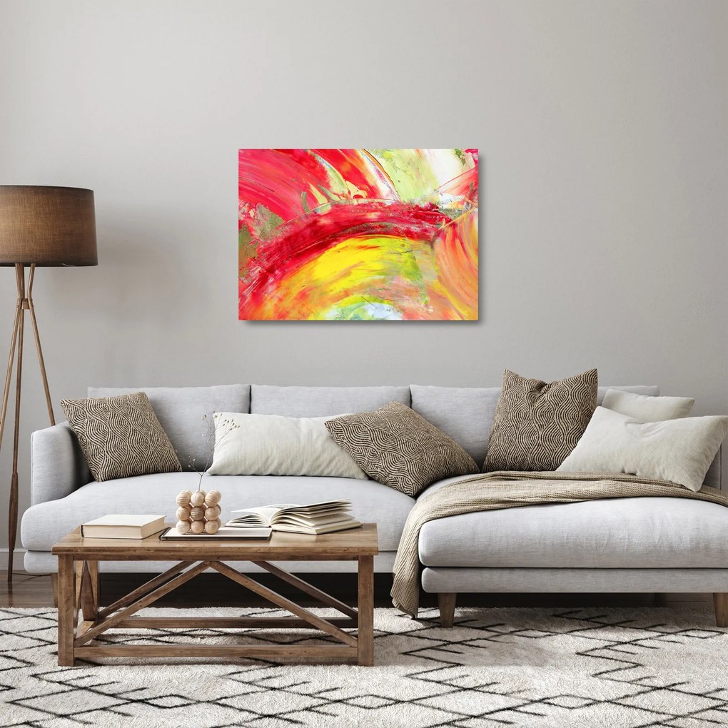 Absztrakció kép - festmény (üvegen) (70x50 cm)