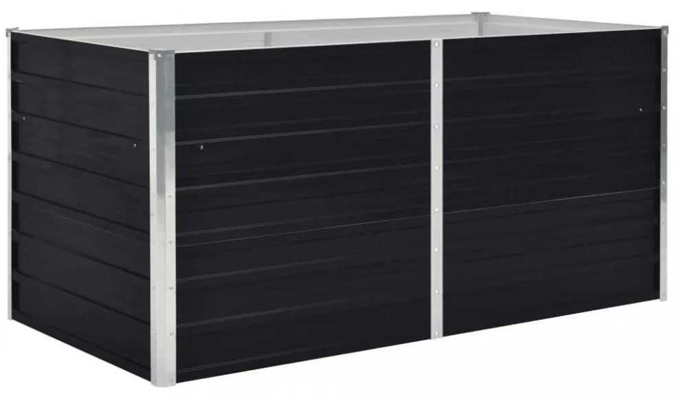 vidaXL antracitszürke horganyzott acél kerti magaságyás 160x80x45 cm