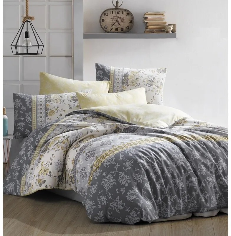 BedTex Vera pamut ágynemét szett szürke, 220 x 200cm, 2 db 70 x 90 cm