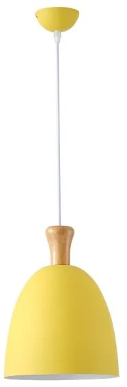 Csillár zsinóron 1xE27/15W/230V sárga átm. 23 cm