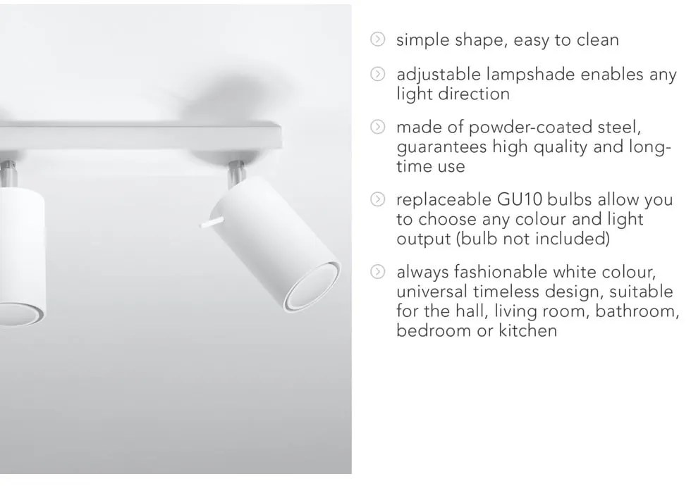 Etna fehér mennyezeti lámpa - Sollux