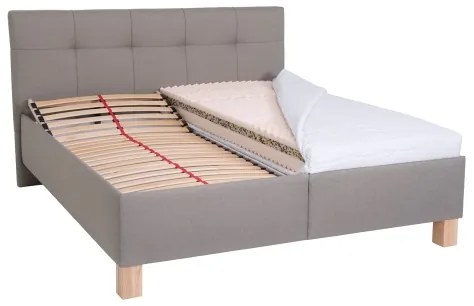 Kárpitozott ágy tárolóval, matrac nélkül MARIA 180x200 cm taupe