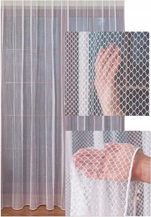 Függöny Átlátszó Háló Fehér Elegáns Nappali Konyha Szalaggal Sz. 300x160