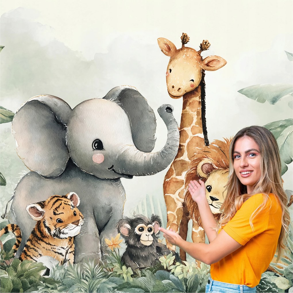 Fotótapéta Gyerekeknek dzsungel szafari vadon élő állatok 490x260 DS04W