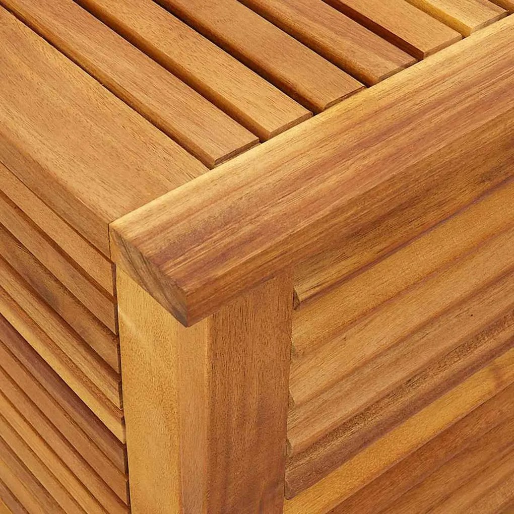 vidaXL tömör akácfa kerti tárolóláda zsaluval 113 x 50 x 56 cm