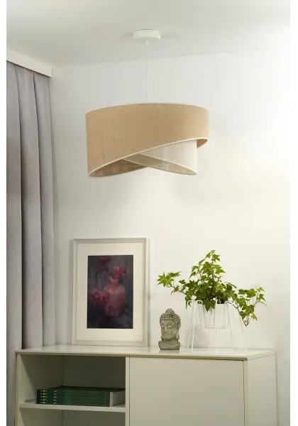 Duolla - Csillár zsinóron YUTE CELLO 1xE27/15W/230V átm. 45 cm barna/szürke