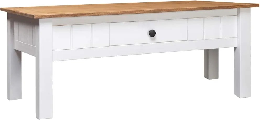 vidaXL fehér tömör fenyőfa dohányzóasztal 100 x 60 x 45 cm