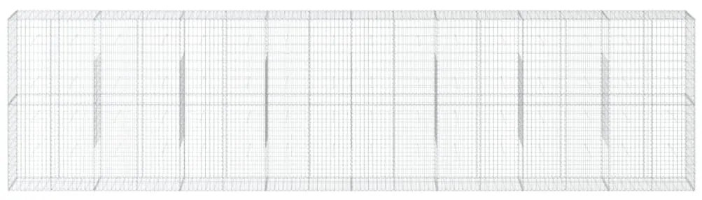 horganyzott vas gabion kosár fedéllel 800 x 50 x 200 cm