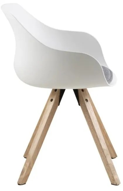 Fehér-szürke kárpitozott karfás étkezőszék szett 2 db-os Tina – Actona